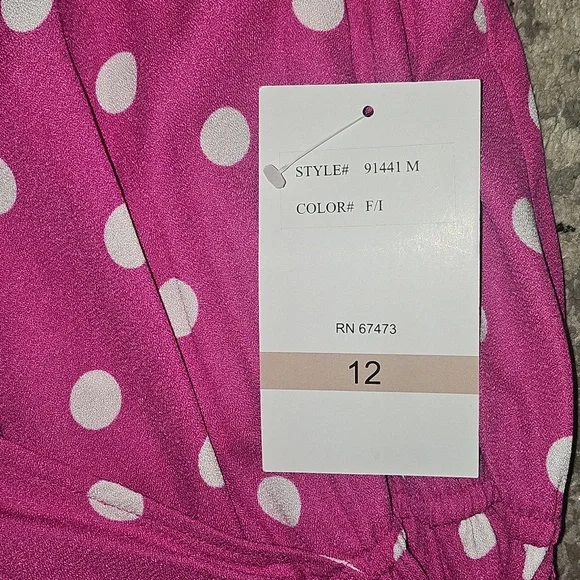 Maison Tara Pink Polka Dot Dress Size 12 NWT - Picture 3 of 11